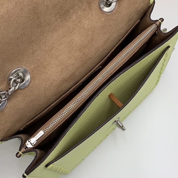 COACH NWT Lane Shoulder Bag With Whipstitch COLOR:
Silver/Pale Lime - Picture 8 of 16
